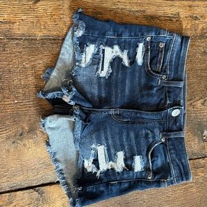 blue denim shorts